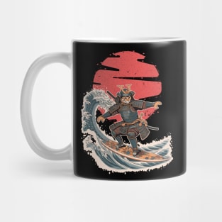 Samurai Cat Surfing Mug